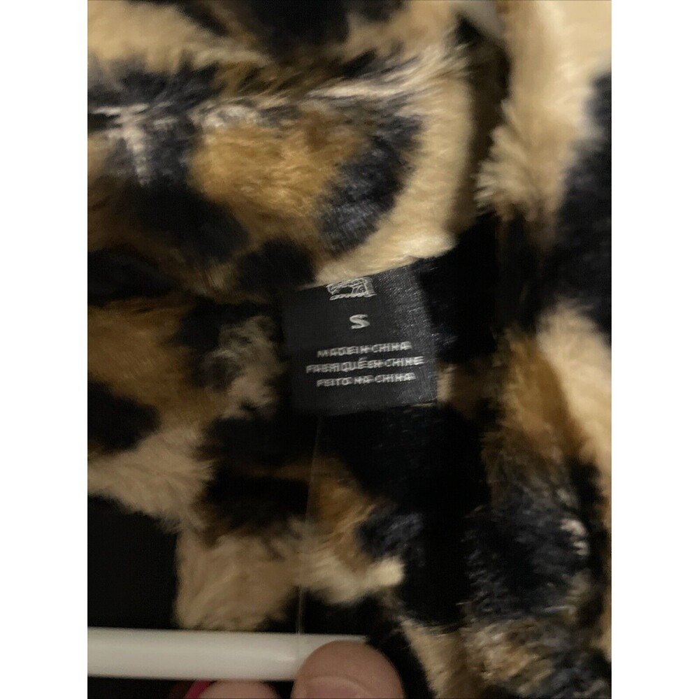 Scotch & Soda Leopard Print Faux Fur Trench Coat - Tan, Black - Picture 12 of 12